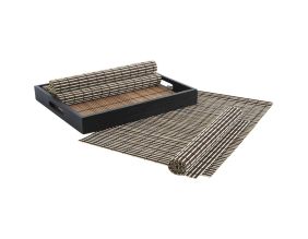 Sets de table en bambou (lot de 6) + plateau