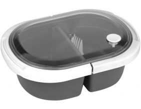 Lunch box 2 compartiments fermeture à clip (Blanc)