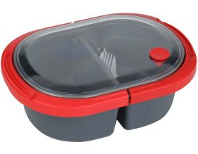 Lunch box 2 compartiments fermeture à clip (Rouge)
