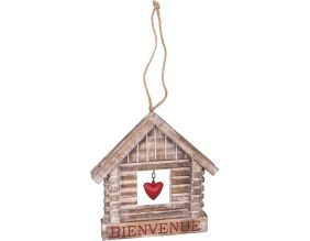 Maison en bois de peuplier coeur rouge Bienvenue