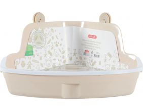Maison de toilettes d'angle pour rongeurs 41.5x31 cm (Beige)