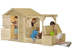 Maisonnette en épicéa avec bac à sables et pergola Dino Park