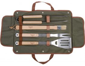 Mallette en toile avec ustensiles barbecue