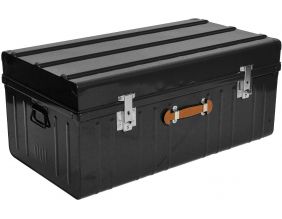 Malle métallique noire avec poignée en polyuréthane (265 litres)