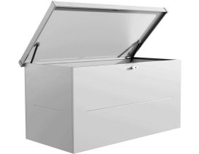 Malle de rangement en acier gris clair Nevio (160 cm)