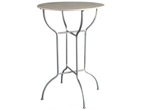 Table haute mange-debout en métal laqué (Gris antique)