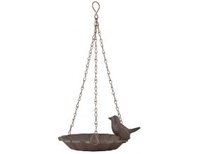 Relaxdays Abreuvoir oiseaux, fonte de fer, décoration jardins, style  antique, mangeoire sur pied, 40 cm de haut, bronzé