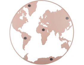 Mappemonde en métal avec magnets World Map (Rose clair)