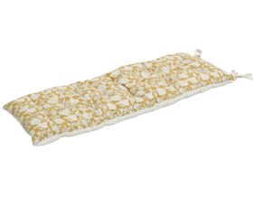 Matelas de sol en coton imprimé jaune et blanc