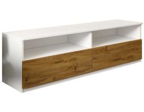 Meuble TV en aggloméré Centra (Blanc et bois)