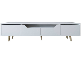 Meuble TV en aggloméré 180 x 29.8 x 48 cm Roma (Blanc)