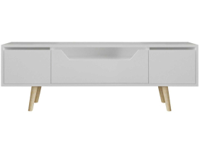 Meuble TV en aggloméré 150 x 29.8 x 53 cm Roma (Blanc)
