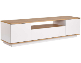 Meuble TV en aggloméré Veramont (Blanc et Chêne)