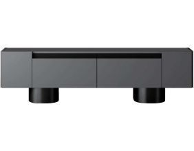 Meuble TV en aggloméré et métal Bohem (Anthracite et Noir)