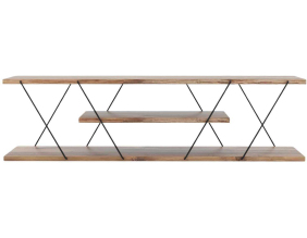 Meuble tv en aggloméré et métal Canaz (Beige, Noir)
