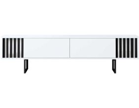 Meuble TV en aggloméré et métal Chrome Line (Blanc)
