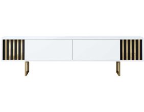 Meuble TV en aggloméré et métal Gold Line (Blanc)