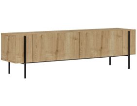 Meuble TV en aggloméré et métal Herman (Chêne)