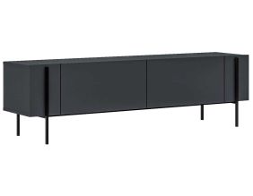Meuble TV en aggloméré et métal Herman (Anthracite)