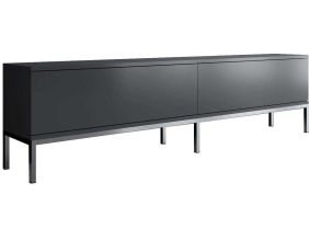 Meuble TV en aggloméré et métal Lord (Anthracite et argenté)