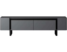 Meuble TV en aggloméré et métal Yildiz (Anthracite et Noir)
