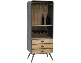 Meuble bar en bois et métal 