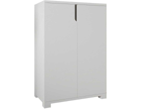 Meuble à chaussures 2 portes en aggloméré Venedik (Blanc)