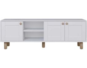 Meuble TV 3 portes en aggloméré Bohemian (Blanc)