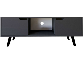 Meuble TV 2 portes en aggloméré Siena (Anthracite)