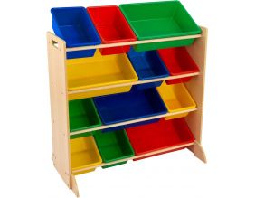 Meuble de rangement en bois 12 bacs pour enfant