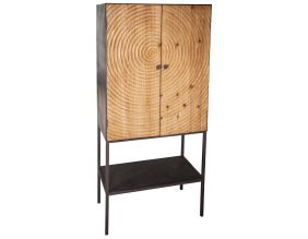 Meuble de rangement 2 portes en fer et bois Sun