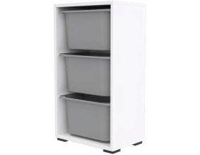 Meuble de rangement 3 tiroirs Bronz (Blanc et gris)