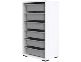 Meuble de rangement 6 tiroirs Bronz (Blanc et gris)