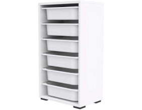 Meuble de rangement 6 tiroirs Bronz (Blanc)