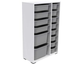 Meuble de rangement 14 tiroirs Rine (Blanc et gris 2)