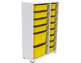 Meuble de rangement 14 tiroirs Rine (Blanc et jaune 2)