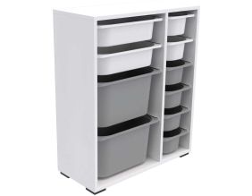 Meuble de rangement 10 tiroirs Zen (Blanc et gris)