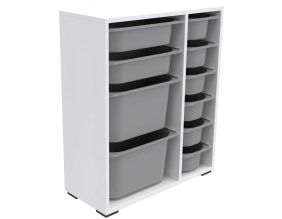 Meuble de rangement 10 tiroirs Zen (Blanc et gris 2)