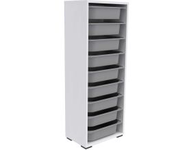 Meuble de rangement 9 tiroirs Zola (Blanc et gris)