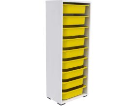 Meuble de rangement 9 tiroirs Zola (Blanc et jaune)