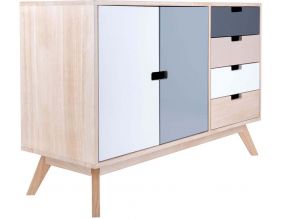 Meuble de rangement 4 tiroirs et placards Snap