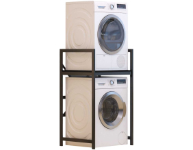 Meuble de superposition machine à laver seche-linge Cindy (Noir)