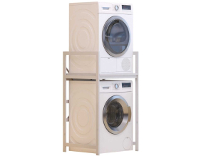 Meuble de superposition machine à laver seche-linge Cindy (Blanc)