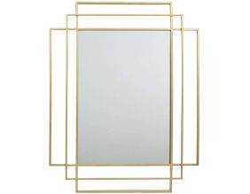 Miroir art déco en métal doré 93 x 73 x 5 cm
