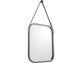 Miroir carré en bambou à suspendre Idyllic (Noir)