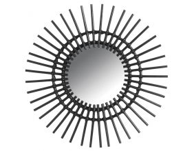Miroir déco Vintage rotin noir 