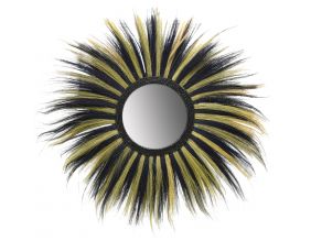 Miroir déco bicolore en jonc