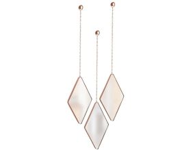 Miroir design suspendu Dima (Lot de 3) (Cuivre)