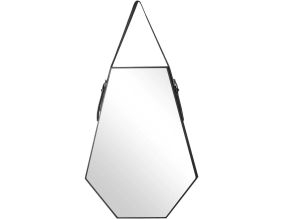 Miroir diamant avec anse noir 66 x 49 cm