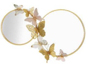 Miroir double avec papillons en métal Farfalle 81 x 3 x 52.5 cm